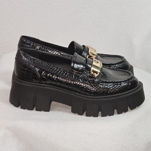 GBG Los Angeles Collie Platform Black Loafers Sz 5.5 Chunky Lug Heel Y2K,Preppy - Picture 3 of 8